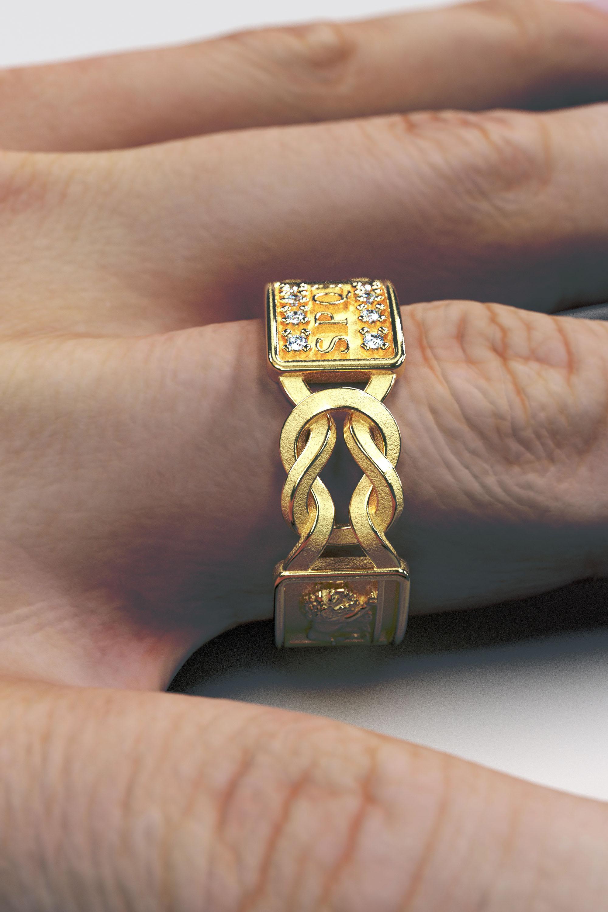 For Sale:  14k Gold Men's Ring - Handcrafted in Italy by Oltremare Gioielli, Made to Order 5