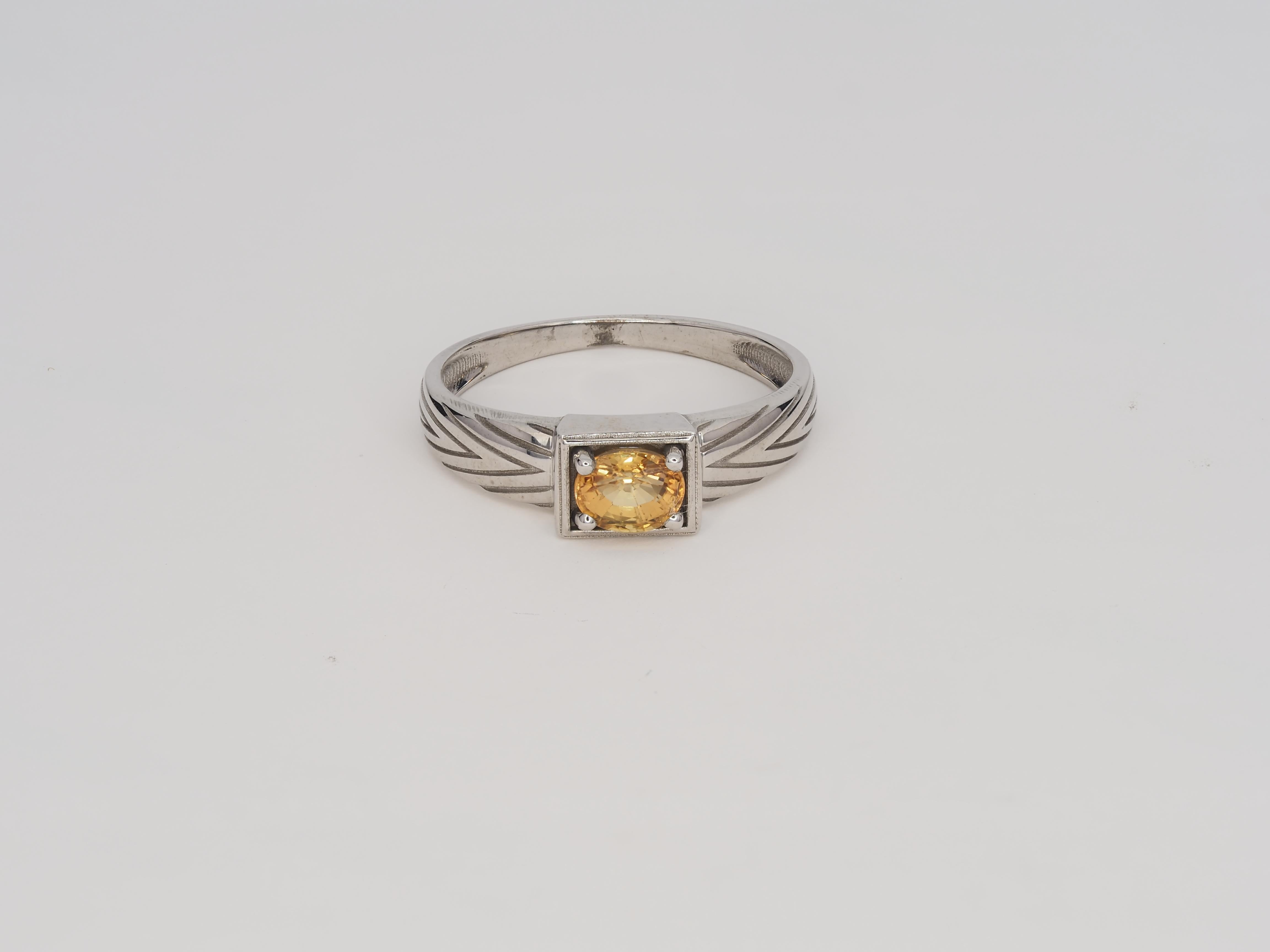 Im Angebot: 14 Karat Gold Herrenring mit Saphir, Goldring für Männer mit Saphir () 9