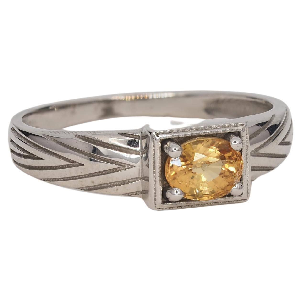 Im Angebot: 14 Karat Gold Herrenring mit Saphir, Goldring für Männer mit Saphir () 2