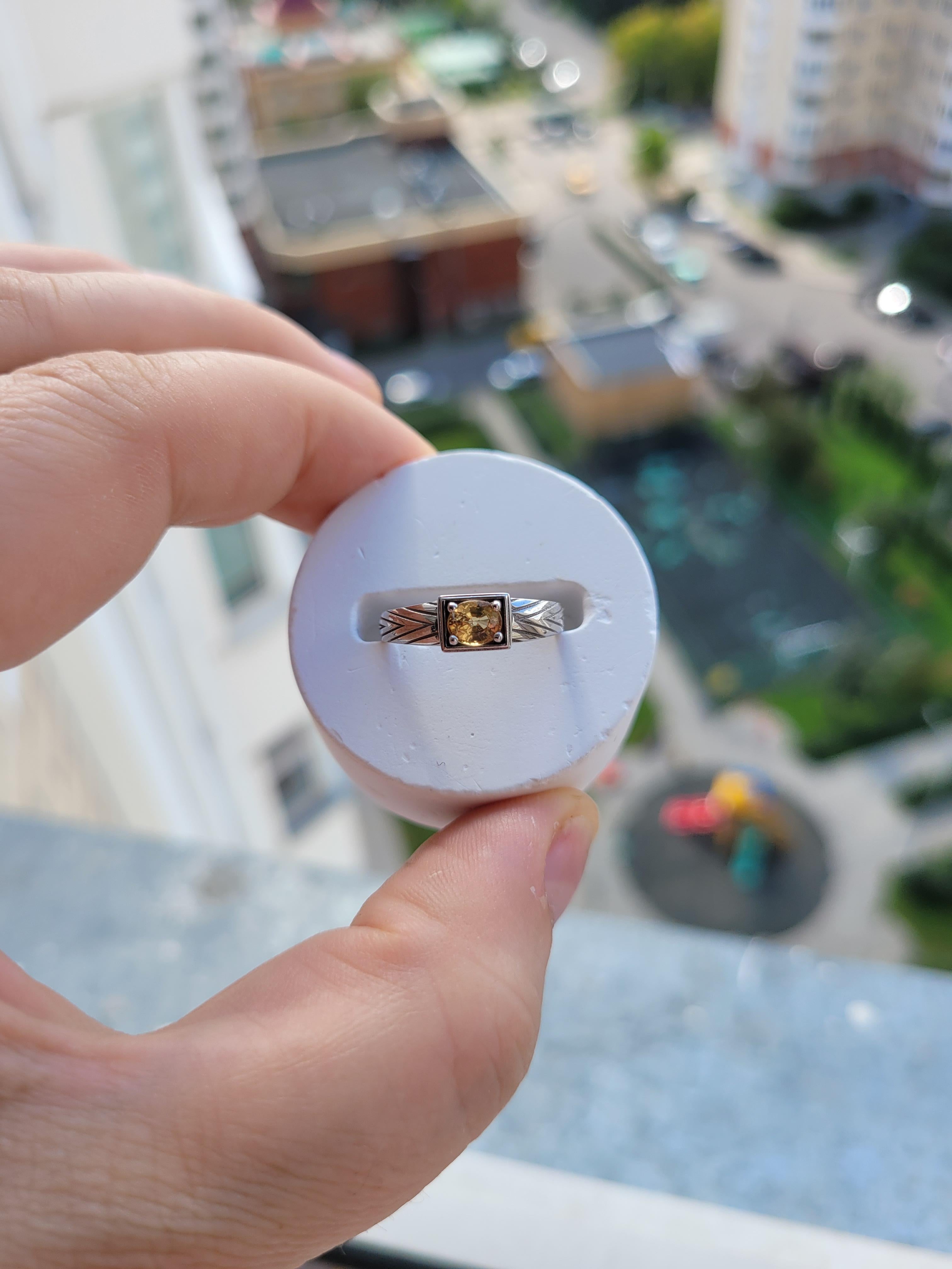 Im Angebot: 14 Karat Gold Herrenring mit Saphir, Goldring für Männer mit Saphir () 4