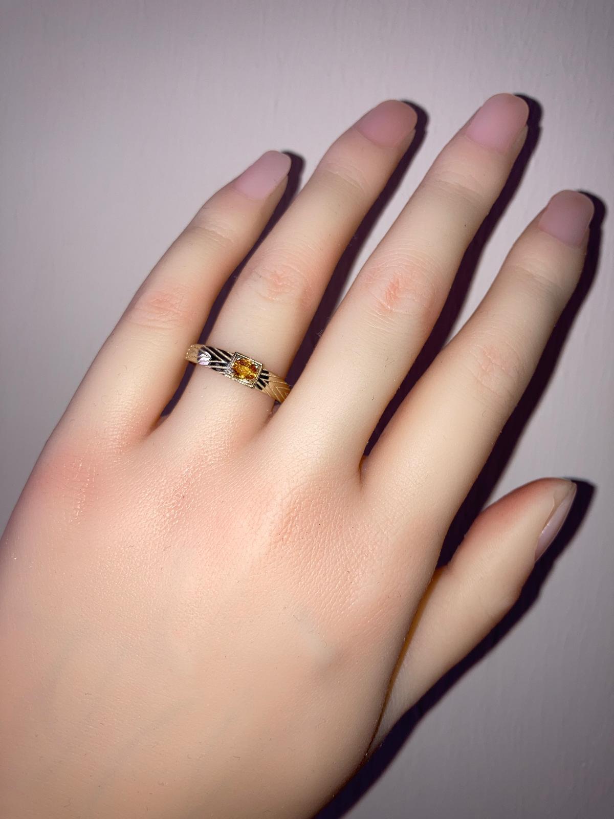 Im Angebot: 14 Karat Gold Herrenring mit Saphir, Goldring für Männer mit Saphir () 7