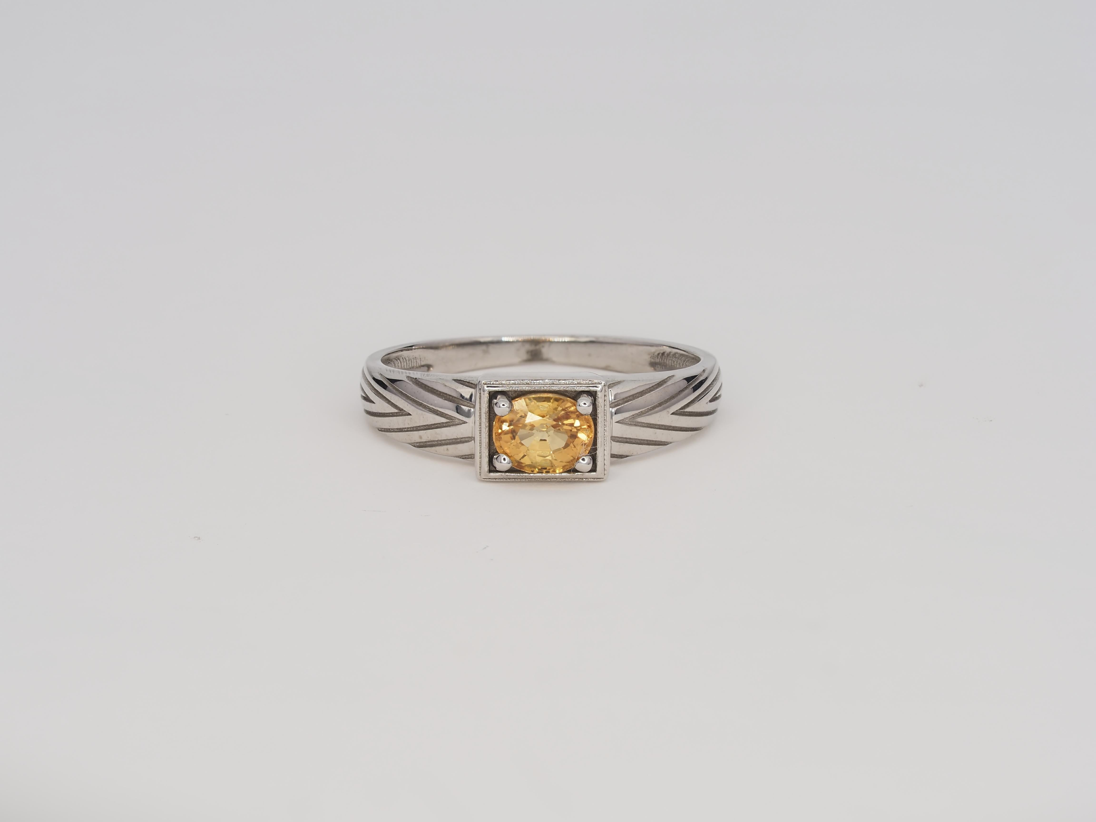 Im Angebot: 14 Karat Gold Herrenring mit Saphir, Goldring für Männer mit Saphir () 7
