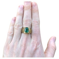 Anello maschile e unisex in oro 14k con smeraldo autentico