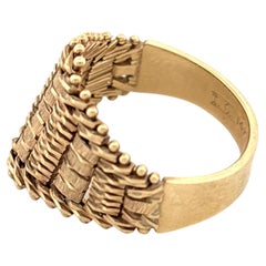14K Gold Mesh Ring Woven and flexible