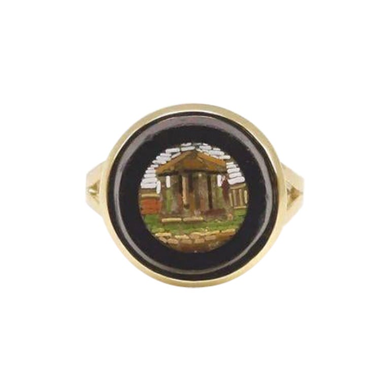 Anillo Partenón Micro Mosaico Oro 14K
