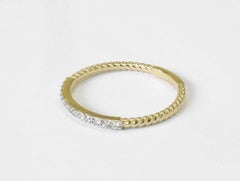 14k Gold Micro Pave Stacking Ring Thin Dainty Diamond Ring