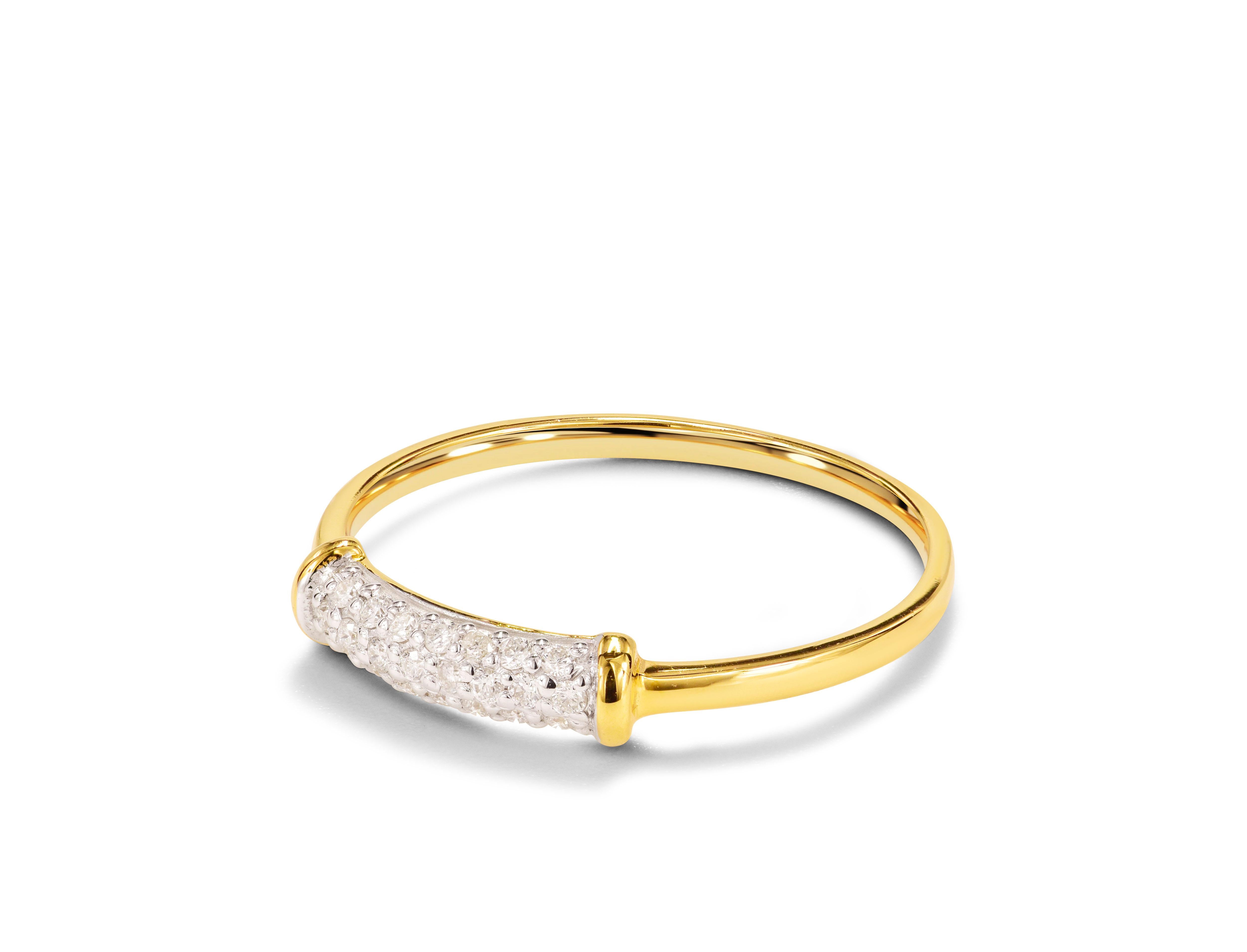 For Sale:  14k Gold Micro Pave Wedding Diamond Ring Half Eternity Diamond Ring 7