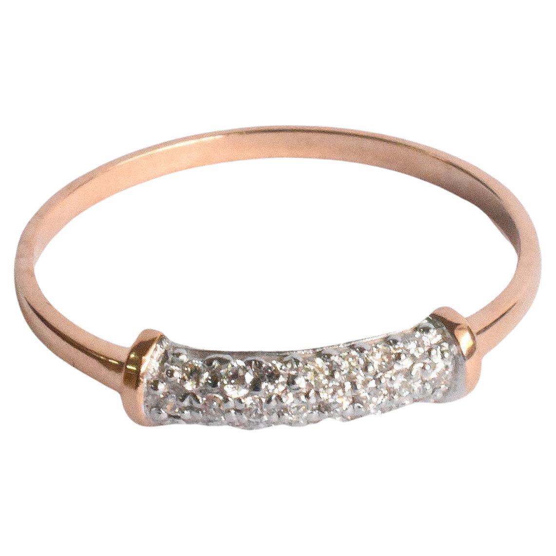 For Sale:  14k Gold Micro Pave Wedding Diamond Ring Half Eternity Diamond Ring 2