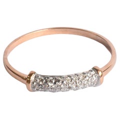 14k Gold Micro Pave Wedding Diamond Ring Half Eternity Diamond Ring