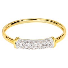 Bague de mariage demi-éternité en or 14 carats avec diamants en micro-pavé