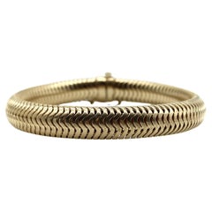 14K Gold Mid-Century Thick Snake Chain Bracelet