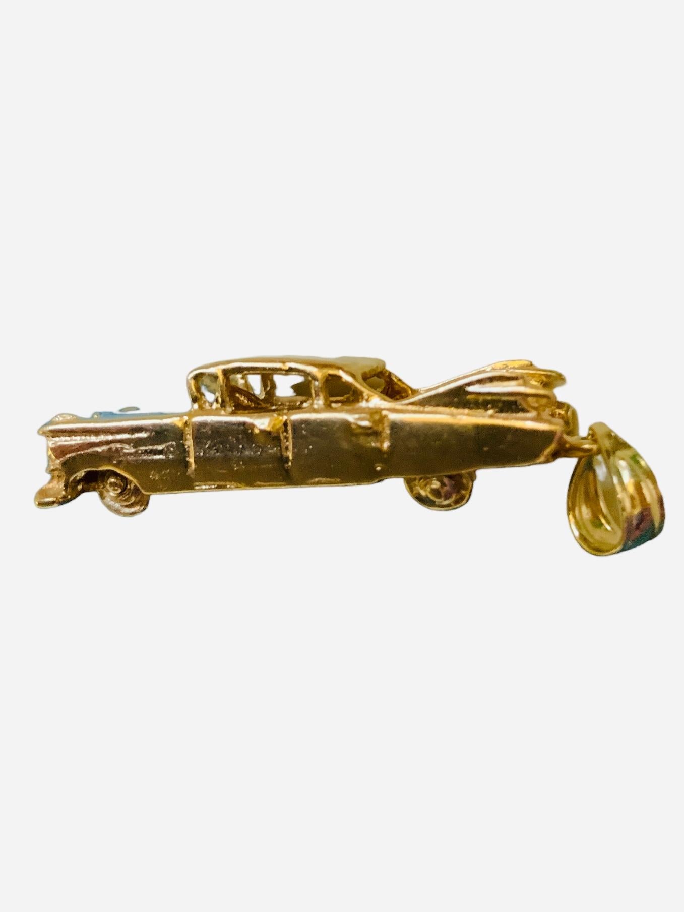 Modern 14K Gold Midcentury Cadillac Charm/Pendant  For Sale