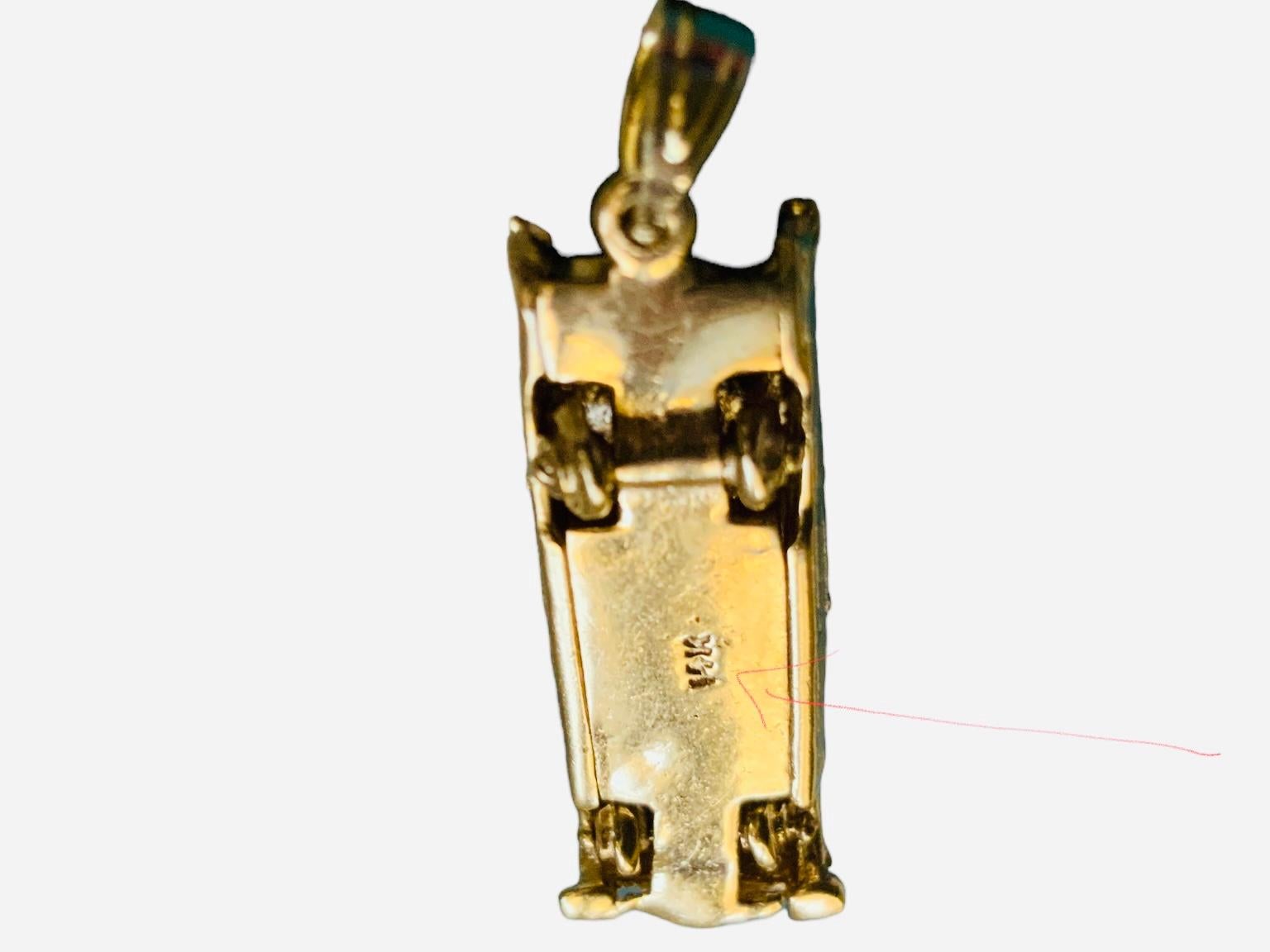 Women's or Men's 14K Gold Midcentury Cadillac Charm/Pendant  For Sale