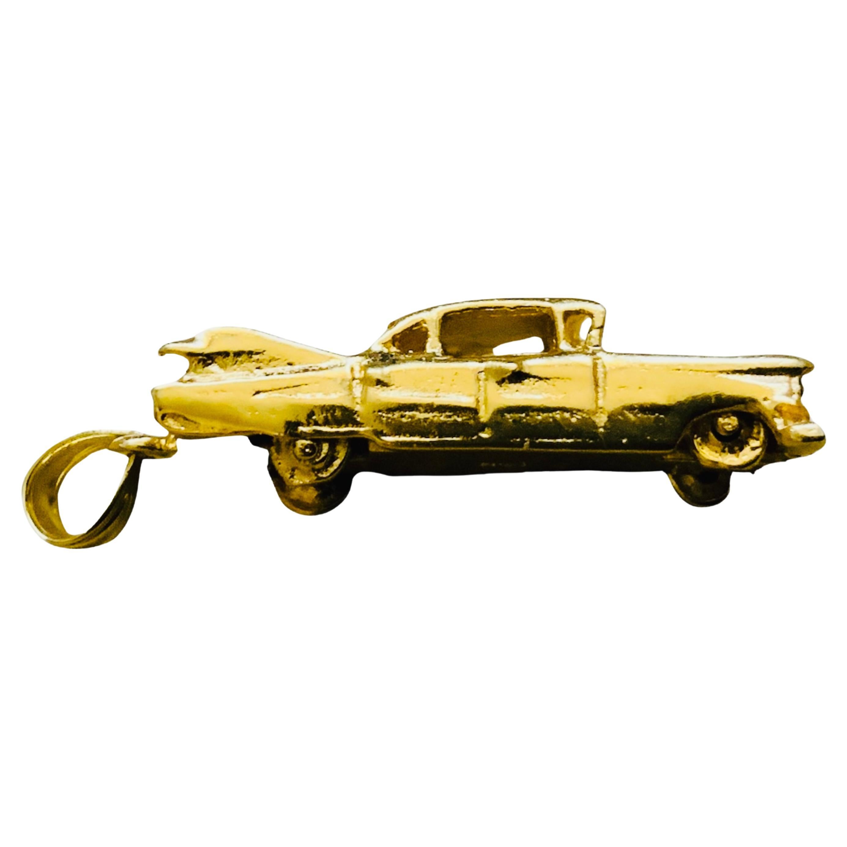 14K Gold Midcentury Cadillac Charm/Pendant  For Sale