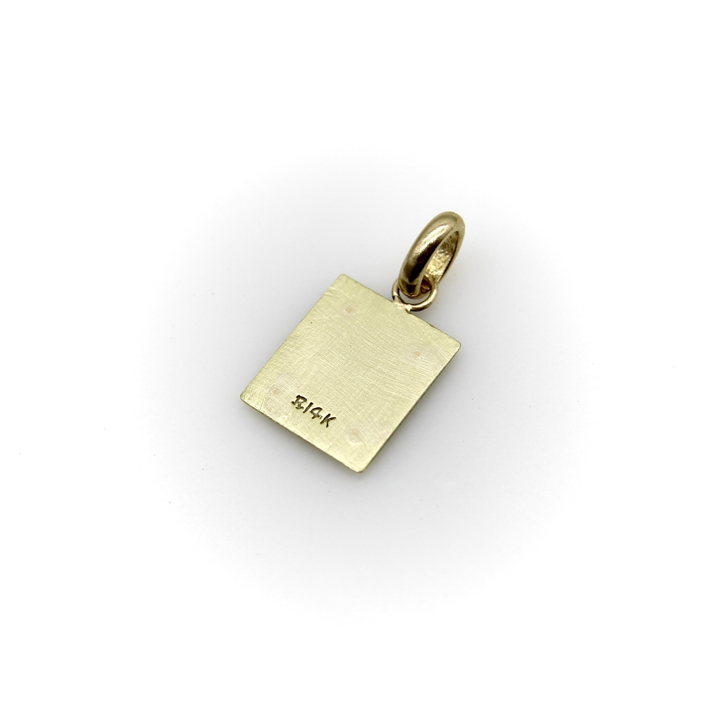 Charm en or 14K pour timbre miniature de Washington à 2 cents Unisexe en vente