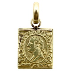 Vintage 14K Gold Miniature Washington 2 Cent Stamp Charm