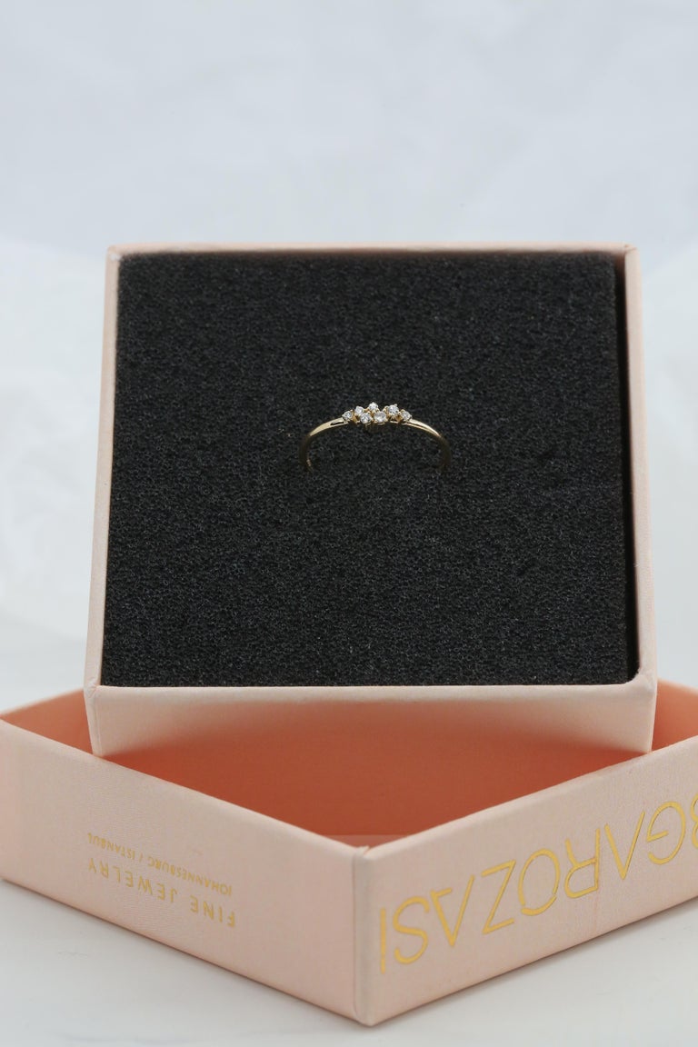 Customizable 14K Gold Minimalist Diamond Ring, 14K Gold and Diamond ...