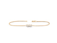 14k Gold Minimalist Gold Bracelet Trio Diamond Bracelet Bezel Set Bracelet