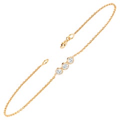 14k Goldarmband Minimalistisches Trio-Diamant-Armband mit Lünettenfassung