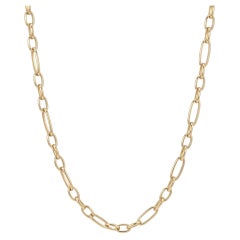 14K Gold Mixed Link Chain Necklace 17.5"