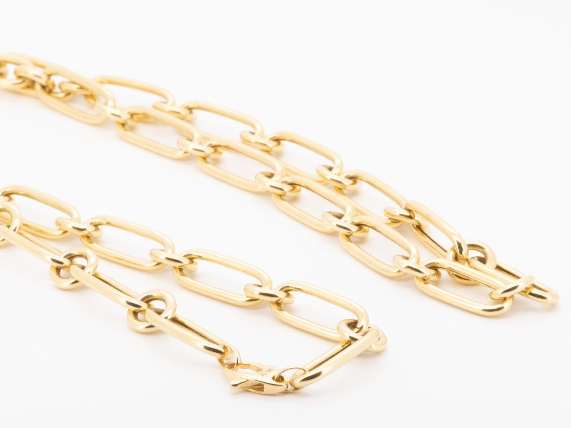 Collana a catena a maglie miste in oro 14K da 18