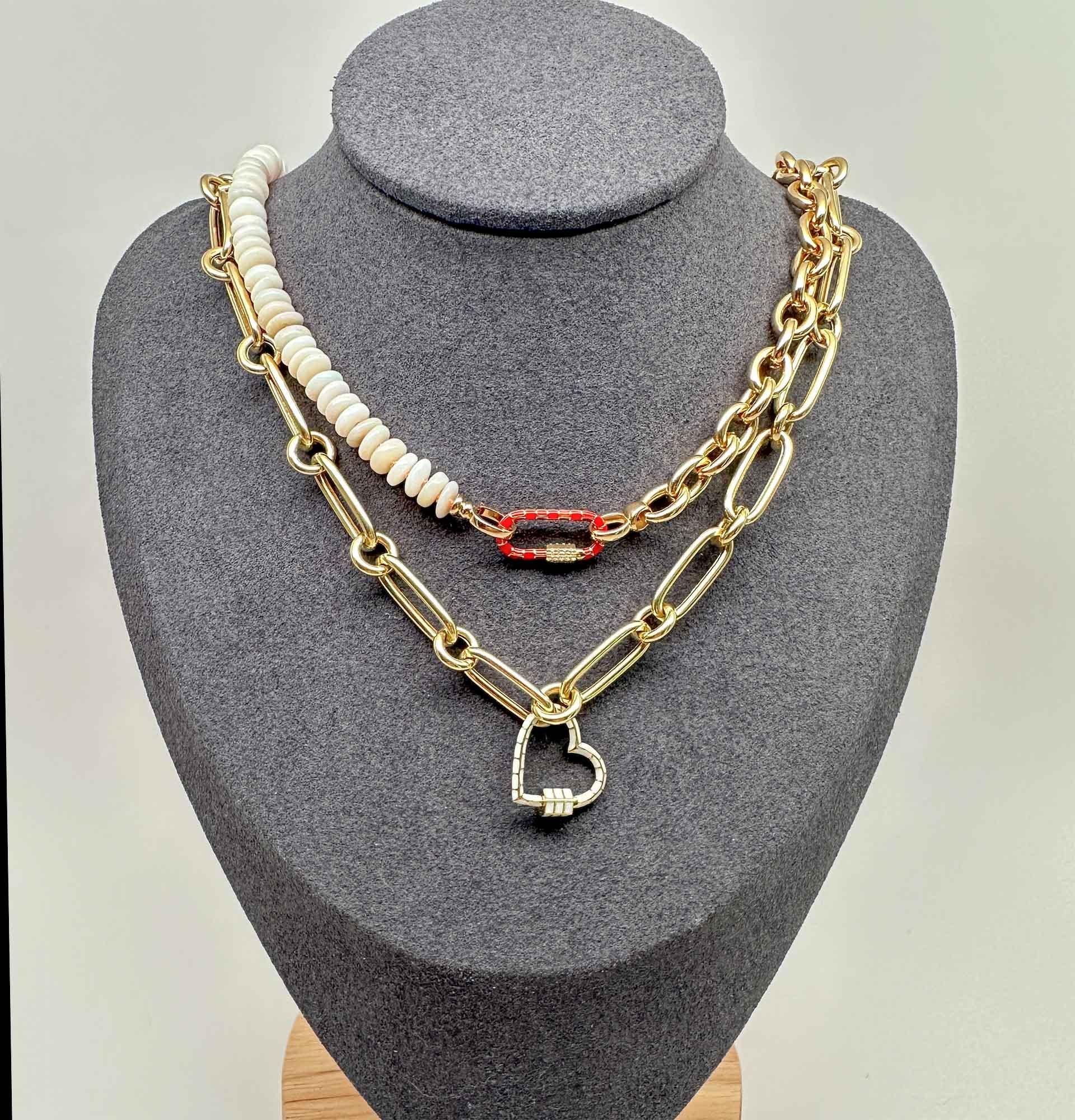 Collana a catena a maglie miste in oro 14K da 18