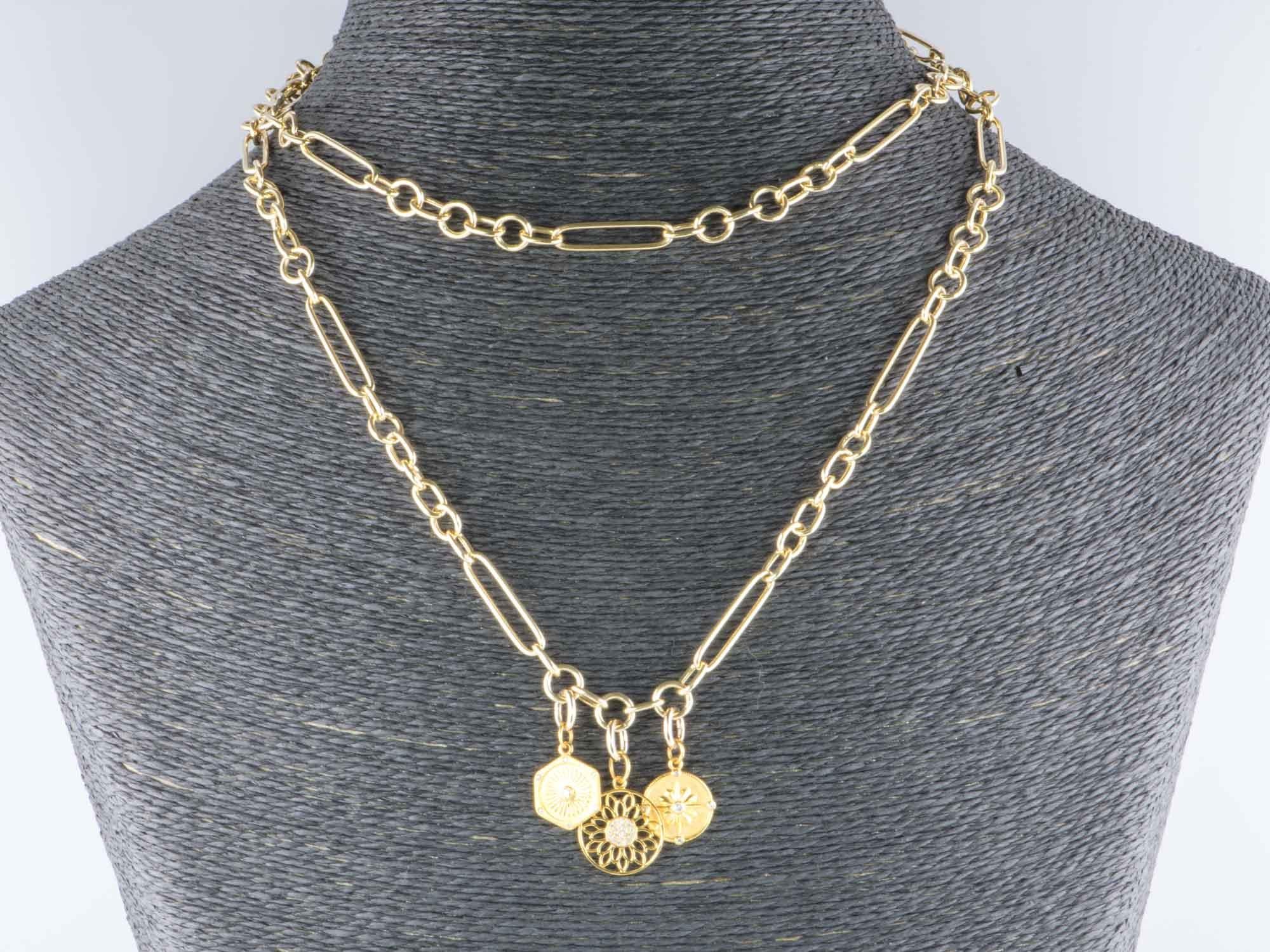 14K Gold Mixed Link Kette Halskette 18