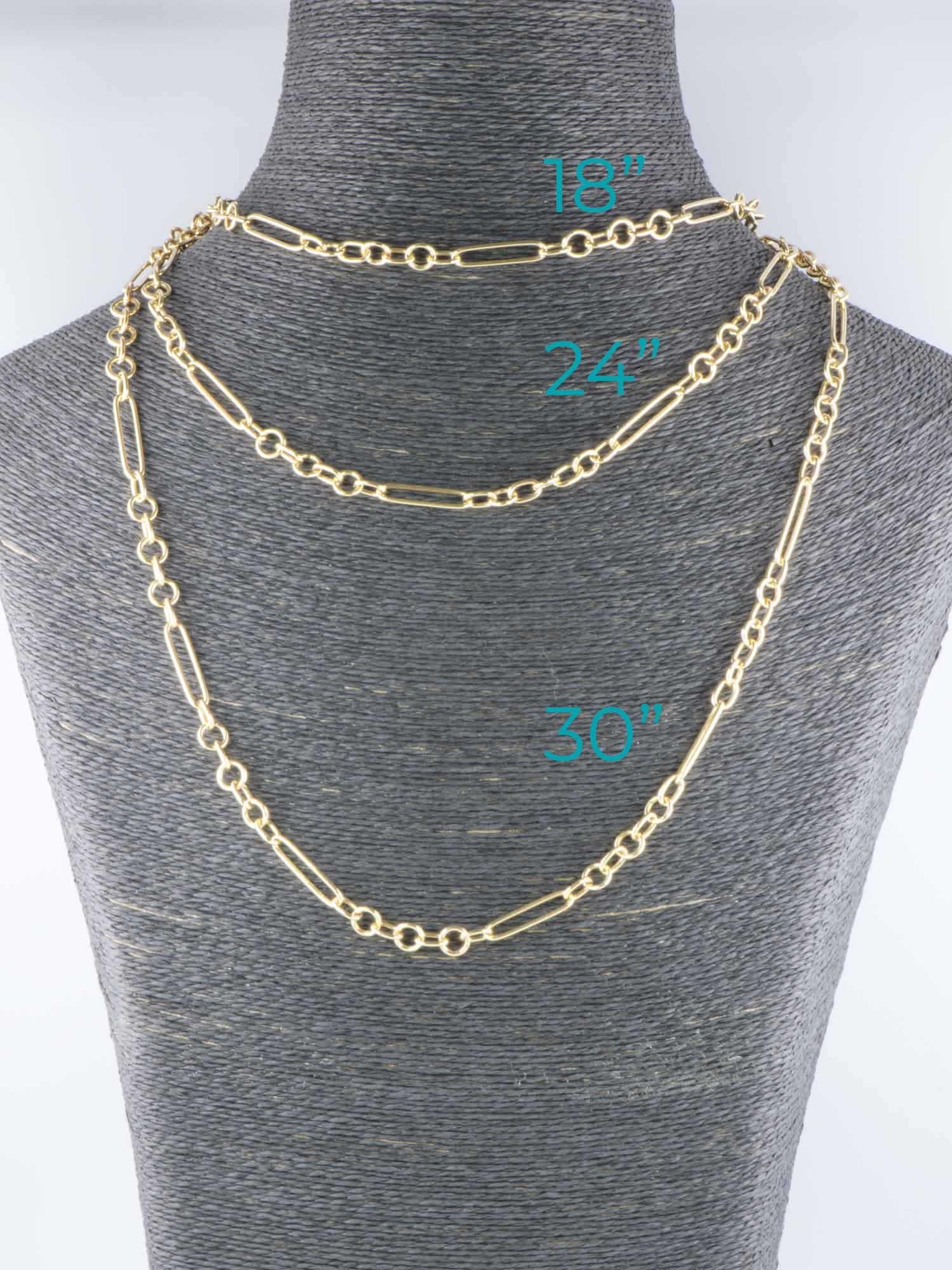 14K Gold Mixed Gliederkette Halskette 30