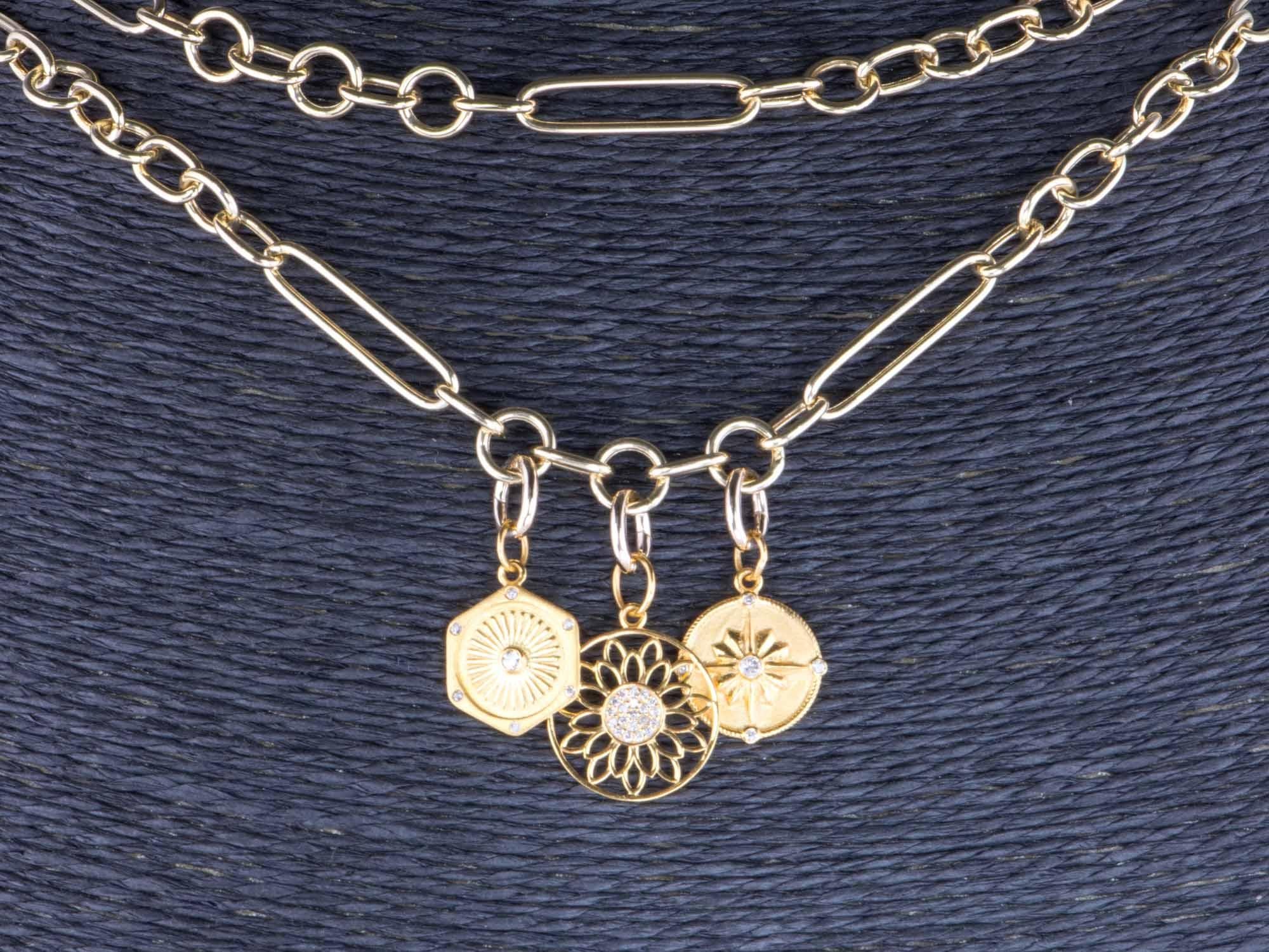 14K Gold Mixed Gliederkette Halskette 30