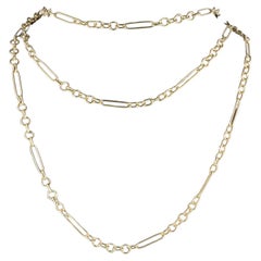 14K Gold Mixed Link Chain Necklace 30" Designer Annex Oval Round Links Adjustabl