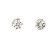 14k Gold Modern Ring with Round Cut Diamonds 1.25ct & 1.11ct