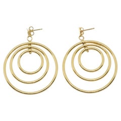 14K Gold Modernist Hoop Earrings