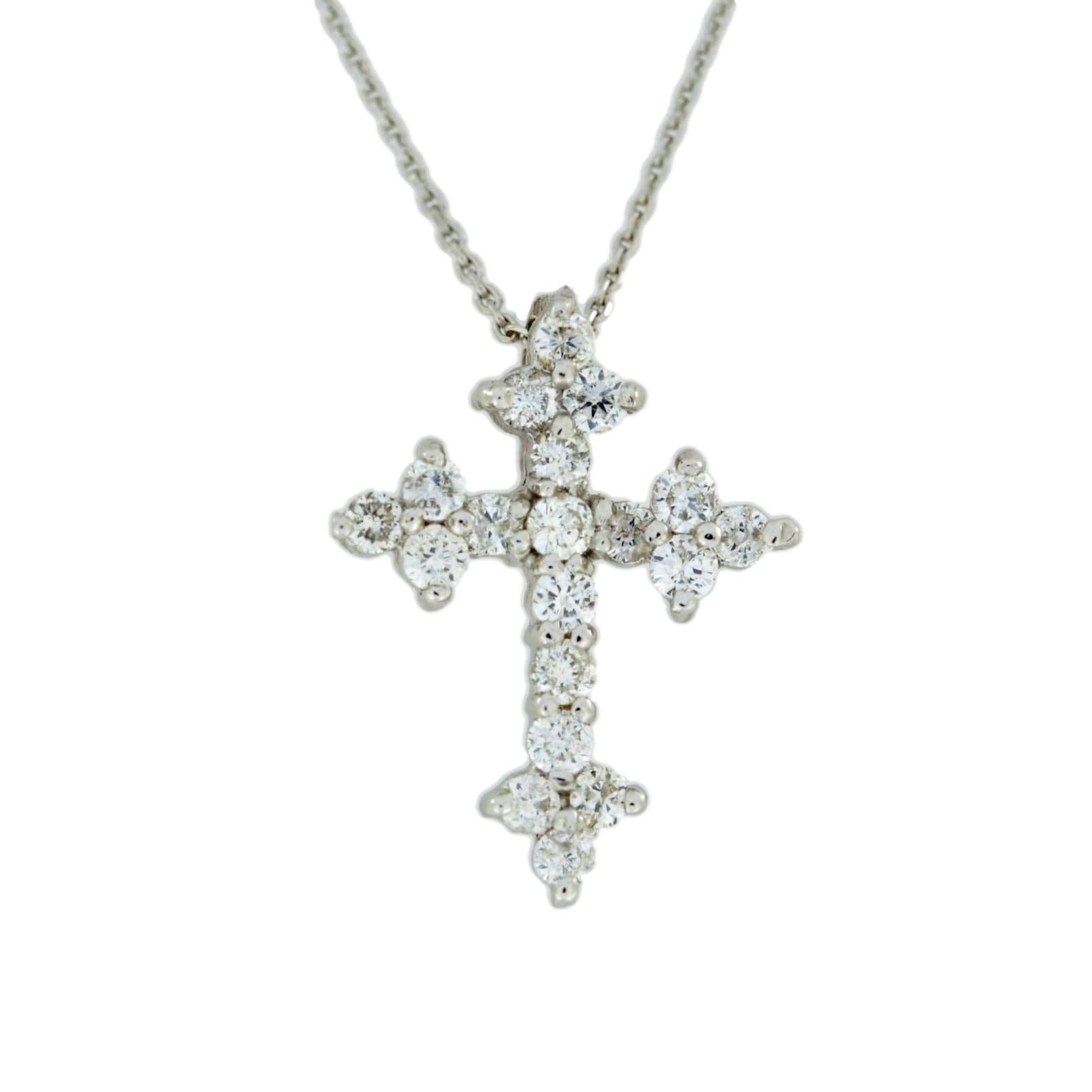 Collar Colgante Unisex Cruz Moissanita Oro 14K Regalo Único Para Ella 1