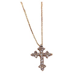 14k gold Moissanite Cross Unisex Pendant Necklace Unique Gift For Her