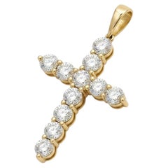 14k gold Moissanites Cross Pendant
