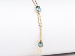 14K Gold Montana Sapphire Station Bracelet 8" R2130