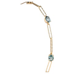 14K Gold Montana Sapphire Station Bracelet 8" R2130