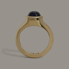 14k Gold Mood Ring with Cabochon Colored Stone