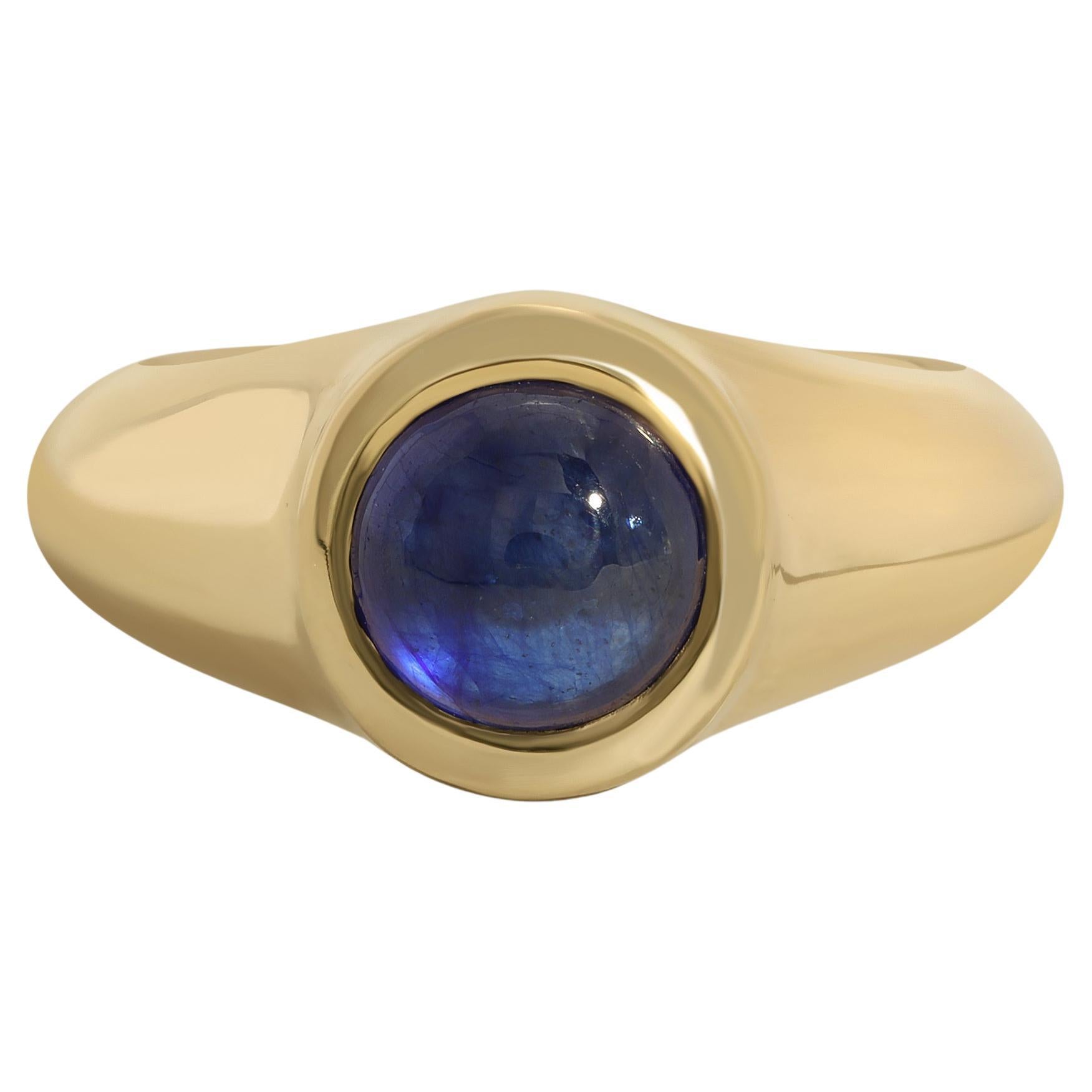 For Sale:  14k Gold Mood Ring with Cabochon Colored Stone