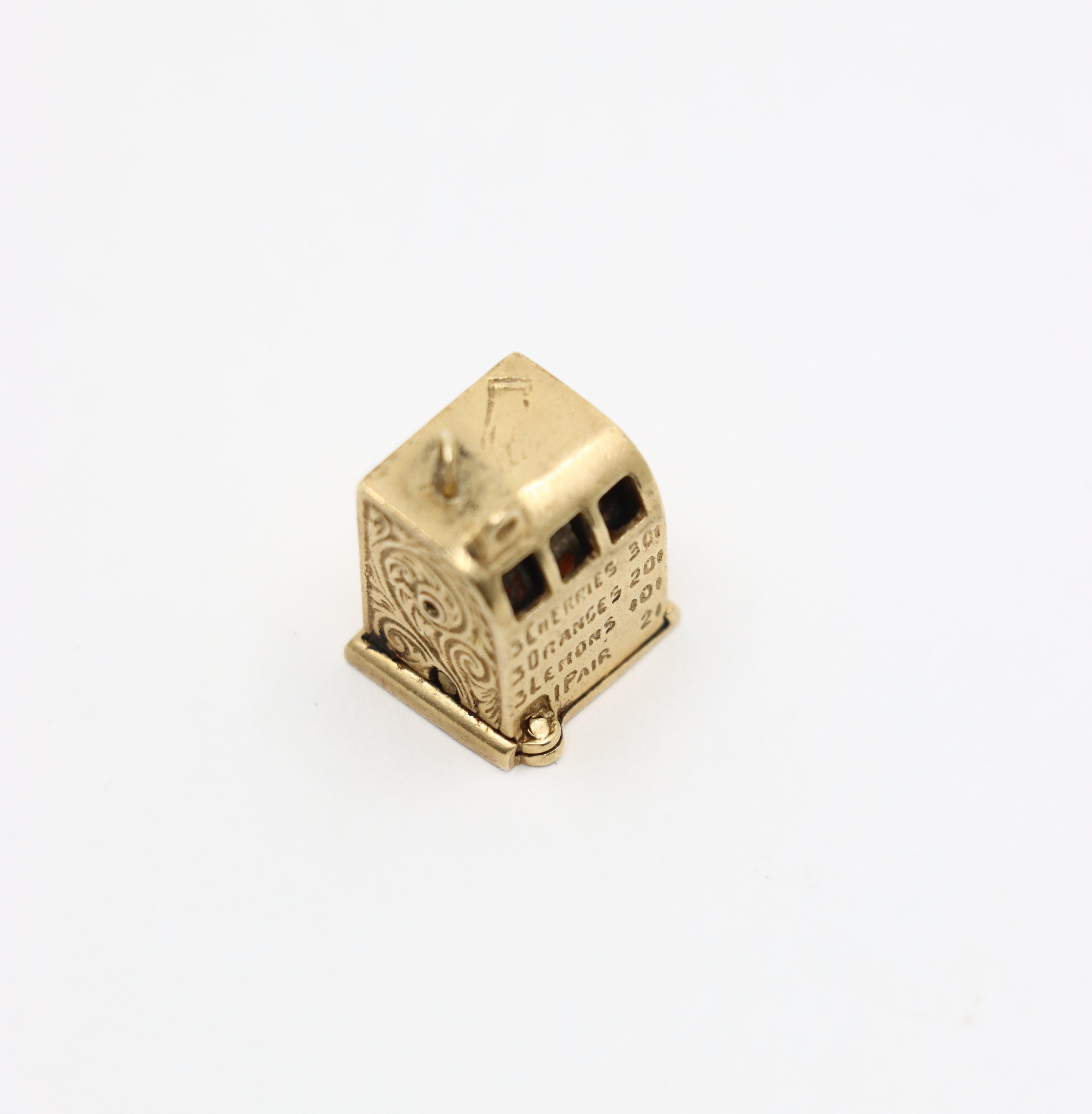 14K Gold Movable Slot Machine Charm For Sale 6