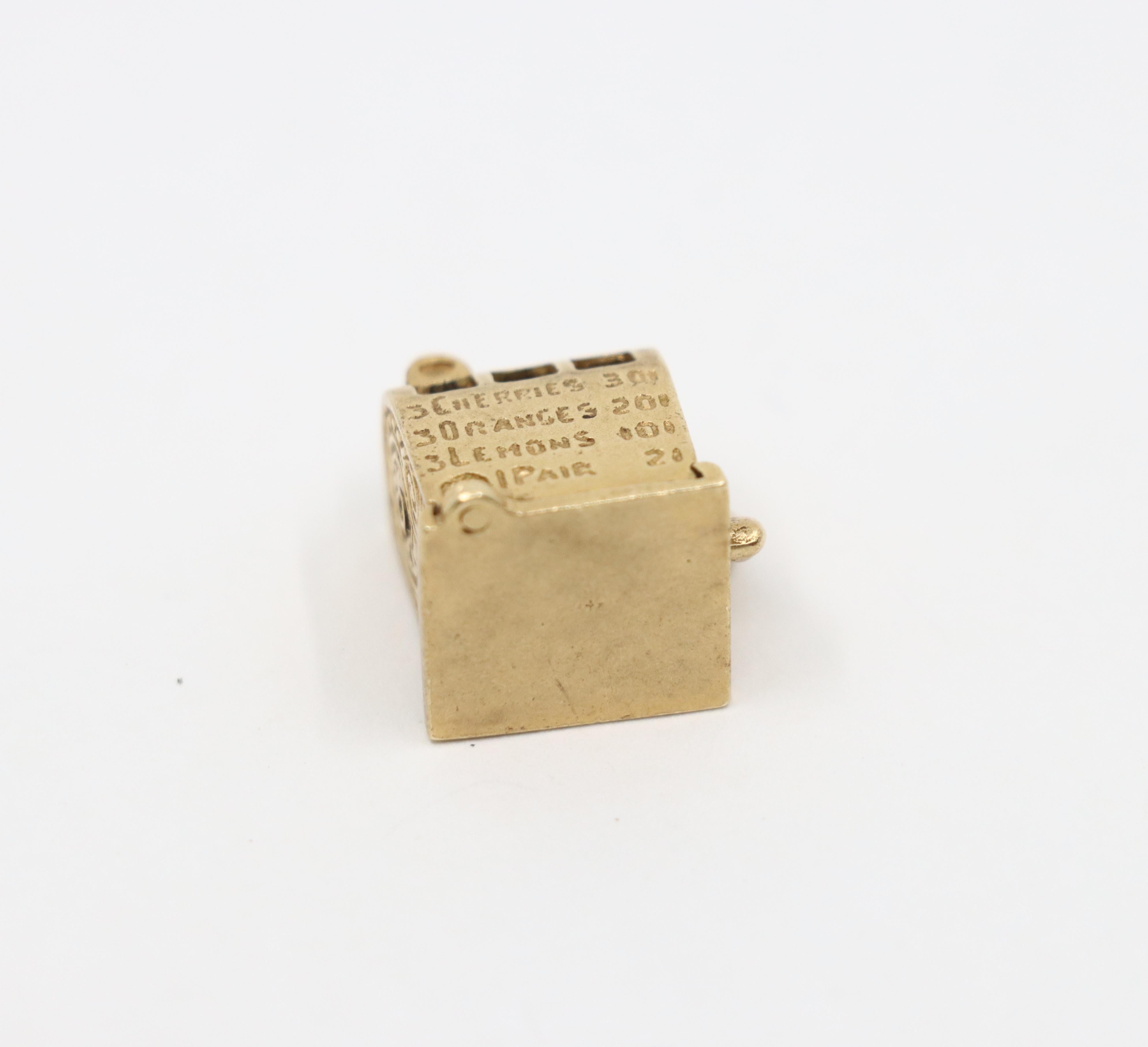14K Gold Movable Slot Machine Charm For Sale 4