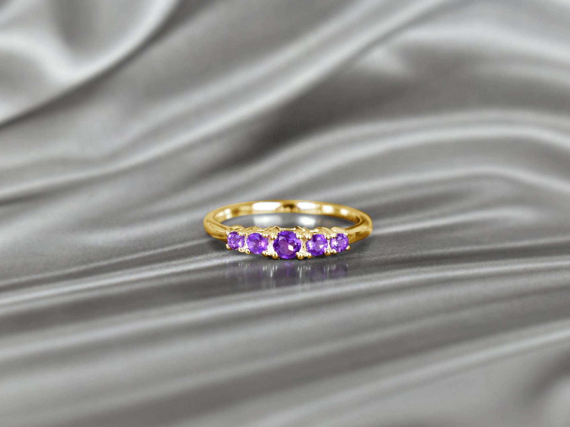 For Sale:  14k Gold Multiple Gemstone Ring Birthstone Ring 3