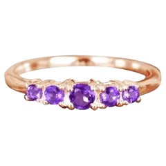 Anillo de oro de 14 quilates con múltiples piedras preciosas Anillo de piedra de nacimiento