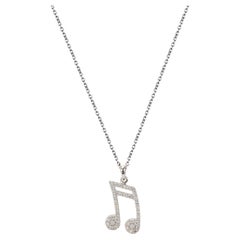 14k Gold Music Note Charm Necklace Musical Jewelry