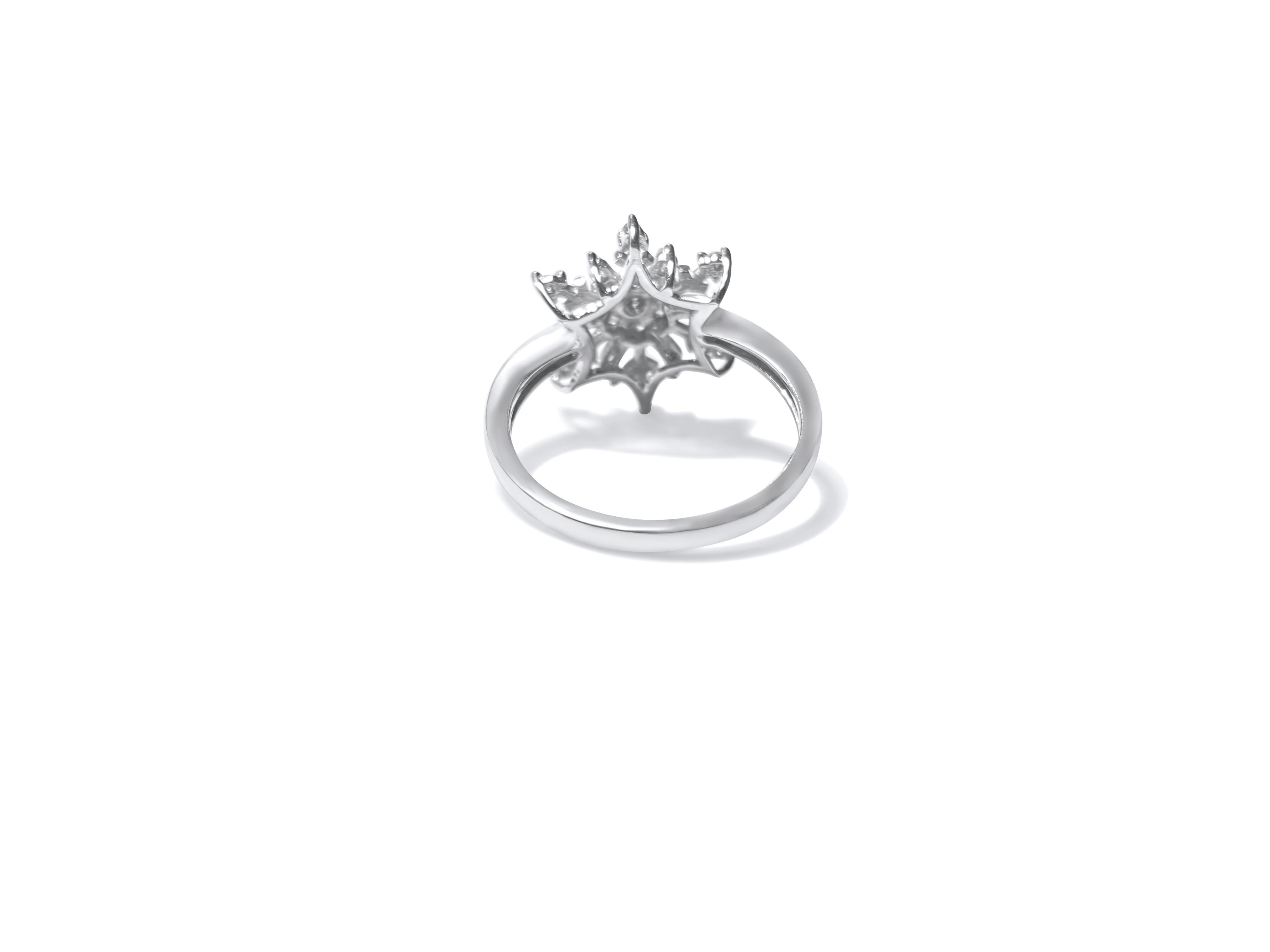 14k Gold. Natural 0.50 Carat Diamond Custom Ring In Excellent Condition For Sale In Miami, FL