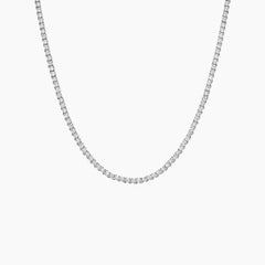 14K Gold Natural 3 Carat Diamond Tennis Necklace