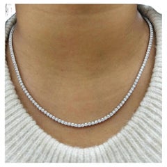 14K Gold Natural 3 Carat Diamond Tennis Necklace