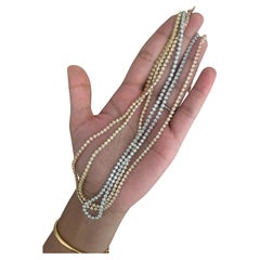 14K Gold Natural 7 Carat Diamond CROWN setting Tennis Necklace