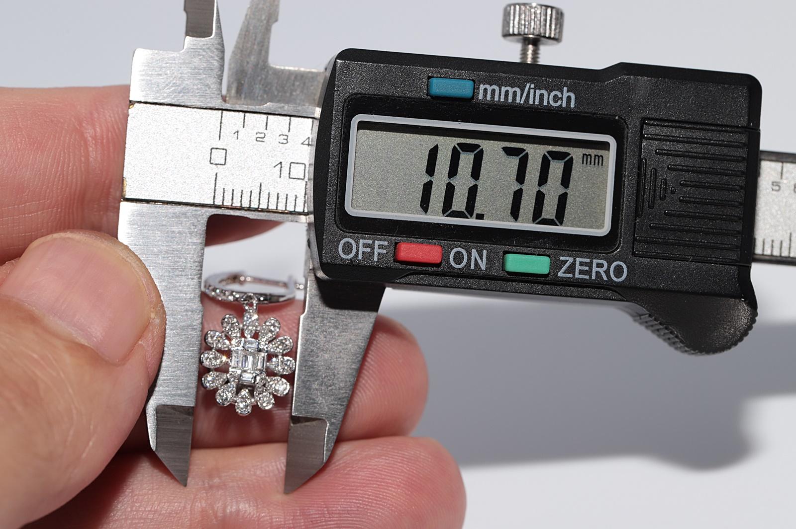 14k Gold Natürlicher Diamant im Baguetteschliff und Brillantschliff Diamanttropfenohrring im Angebot 7