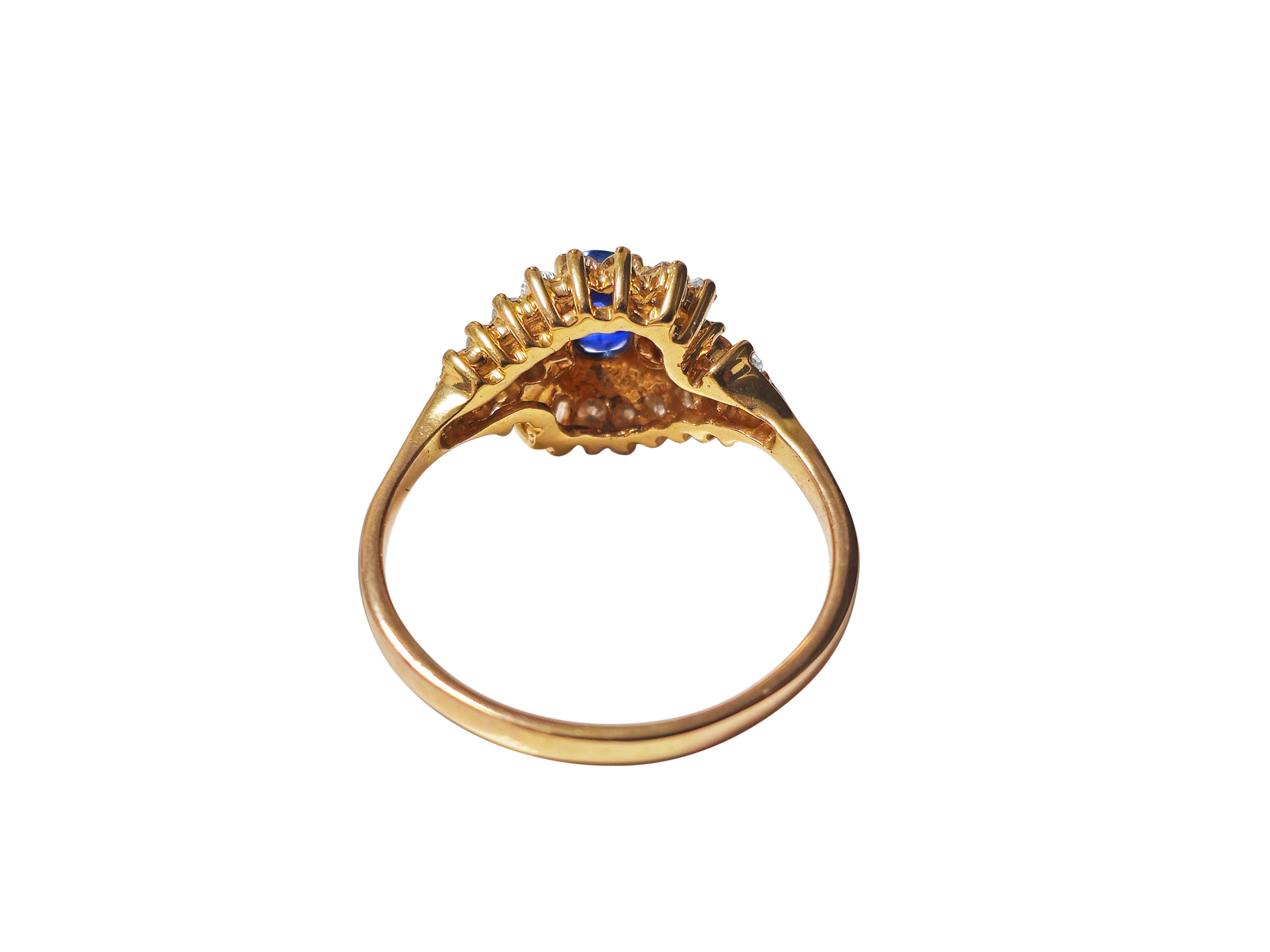 14k Gold Natural Blue 0.93 carat Sapphire and 1.08 carat Diamond Ring For Sale 1